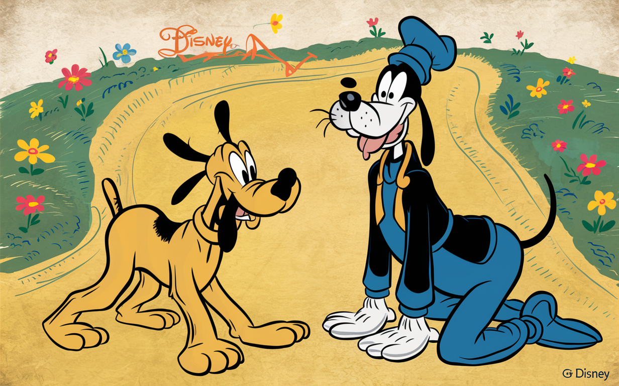 The comparison between Goofy and Pluto