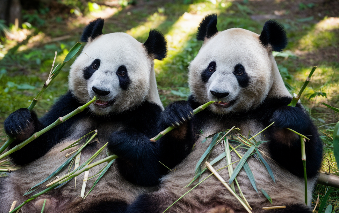 A diverse group of Asian animals in their natural habitats.