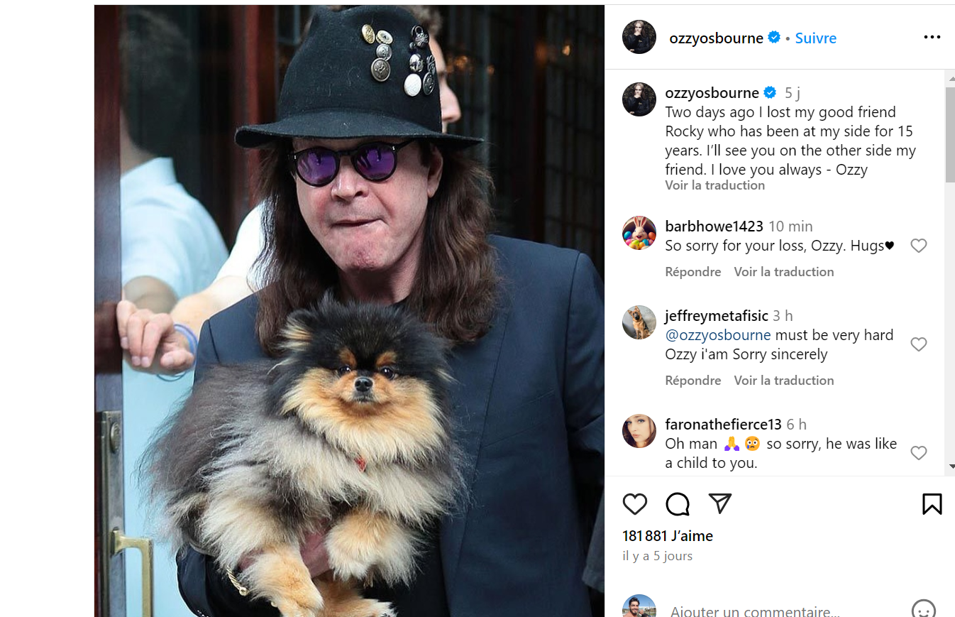 Ozzy Osbourne Mourns the Loss of His Beloved Dog Rocky: “I Love You Always” 